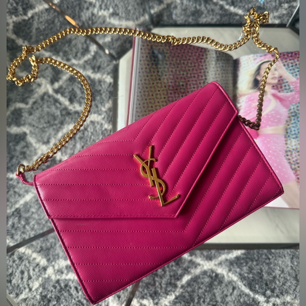 Yves Saint Laurent Pink Wallet on Chain